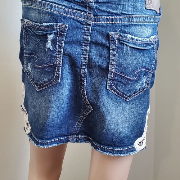 Western Mini Skirt Francy by Silver Jeans Co Lace Applique - Picture 5 of 11